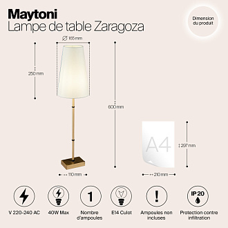 Подвесная люстра Maytoni Zaragoza H001CL-05BS, латунь, диаметр 78см