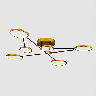 Светильник 125**15 см, LED 45W, 3000 / 6500К, Золото LED4U L200-6