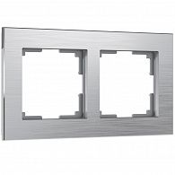 W0021706 Рамка на 2 поста Aluminium, алюминий Werkel, 4690389158032
