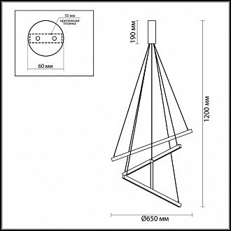 Подвесной светодиодный светильник Odeon Light Cometa 3860/48L  Золото, диаметр 65 см
