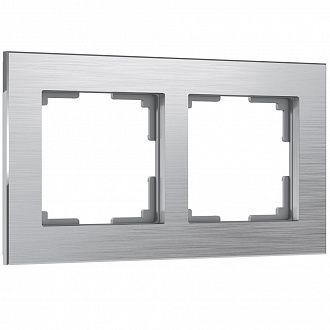 W0021706 Рамка на 2 поста Aluminium, алюминий Werkel, 4690389158032