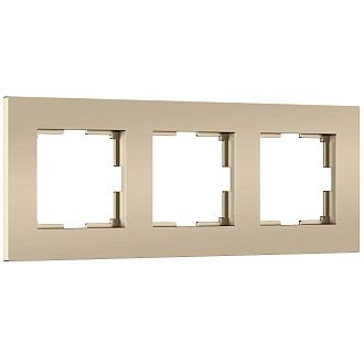 W0032911 Рамка на 3 поста Slab, шампань софт Werkel, 4690389218422