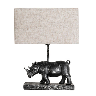 Настольная лампа с носорогом Arte Lamp Chloe A4376LT-1BS, черное серебро