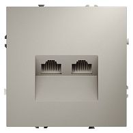 Розетка компьютерная встраиваемая Voltum S70 двойная RJ45+RJ45 кат.6, кашемир пластик Soft touch VLS060203