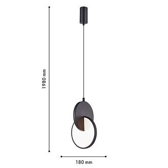 Подвес 17*40,5-198 см, 1*LED, 7W, 3000K, F-Promo Grahan 4606-1P, черный матовый