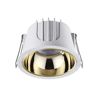 Светильник LED 11 см, 20W, 4000K, NovoTech SPOT KNOF 358696, белый-золото, вр 9,5 см