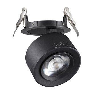 LED светильник 8 см, 18W, 4000K, Novotech Spot Eddy 358944, черный, вр 7,5 см