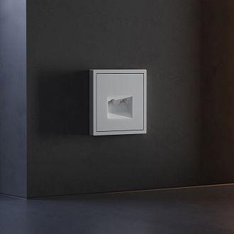 Накладка для розетки компьютерной двойной RJ45+RJ45 кат.6, S70, серый Voltum VLS001416