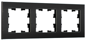BRITE Рамка 3 поста РУ-3-1-БрЧ металл черный