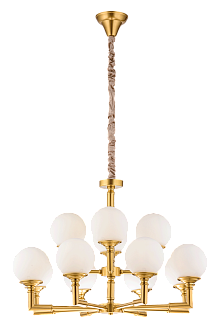 Люстра Ø820 x H550(1300), мм, 12*40W (480W), BRASS(Латунь) NewRgy 8683/8+4LT BRASS