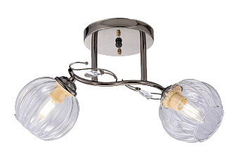 Люстра L450 x W180 x 240, мм, 2*40W (80W), PEARL BLACK (ЖЕМЧУЖНО-ЧЕРНЫЙ) Rilon 06382/2 PEARL BLACK