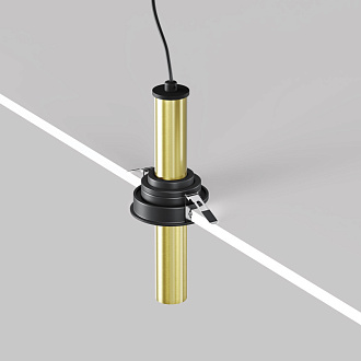 Встраиваемый светильник 3*21,6 см, LED 7W 3000K Maytoni Technical Focus T C140RS-L200-7W3K-BBS черный/латунь, вр 7,5 см