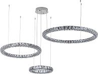 Люстра подвесная 80 см, 150W, 3000-6000K, Stilfort 4052/09/03PL, хром