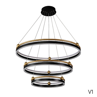 Светильник 80 см, 158W, 3000-6300K, Crystal Lux FERNANDO SP158W LED BLACK/GOLD, черный-золото