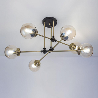 Люстра на штанге Citilux Планета CL105165 Бронза+Венге, диаметр 75 см