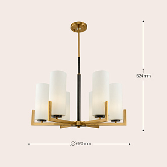 Люстра на штанге Maytoni Fortano MOD089PL-06BS, диаметр 67 см, латунь