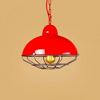 Подвесной светильник LOFT HOUSE Р-91, красный, d-35см