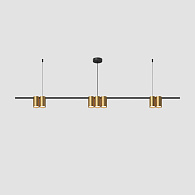 Подвесной светильник 150*5,6*208,9 см, 7*GU10, 105W, Denkirs Orbit DK4063-BK+SG черный