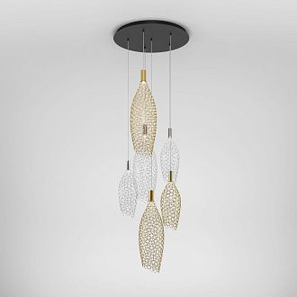Подвесной cветильник 20*20*180- см, *LED*28W, 4000K, Eurosvet Ruche, 90352/6 золото/хром, 4690389210235