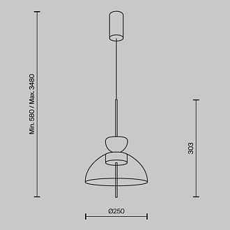 Подвесной светильник  25*57,8 см, LED 1 12W, 3000К, Черный Maytoni Bangkok MOD185PL-L6B3K5