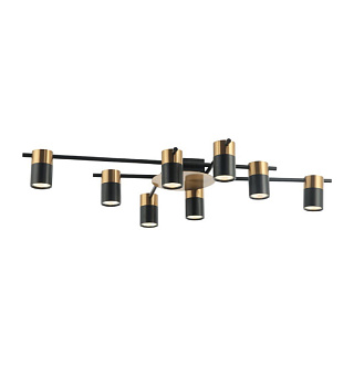 Люстра Favourite Topper 2825-8P, L890*W590*H120, Каркас черного цвета, плафоны черного и золотого цвета