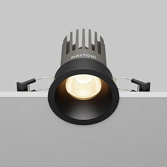 Встраиваемый светильник 8*10 см, вр 7 см, *LED*15W, 3000K, Maytoni Dip DL117-15W-3K-B, Черный