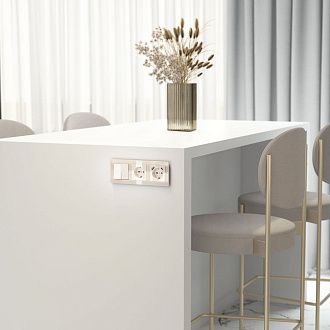 W1171043 Розетка с заземлением, айвори акрил Werkel, 4690389197086