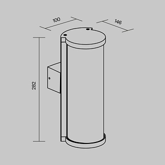 Светильник настенный 28,2*10*14,6 см, 1*E27, 15W, Maytoni Conf O451WL-01GF серый