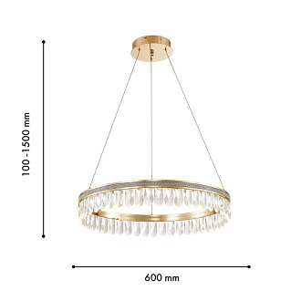 Светильник 60 см, 31W, 3000K, Favourite Palatium 4207-6P, золото