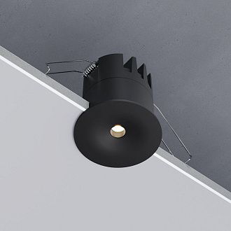 Светильник встраиваемый светодиодный 7 см, вр 5,9 см, 12W, 3000K, Elektrostandard Binnie 15275/LED, черный