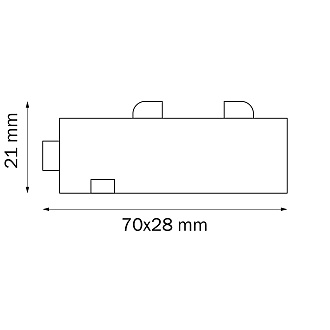 Соединитель питания PRO I-образный 7*2,8 см, Матовый Черный Lightstar Barra 505107