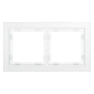 Рамка стеклянная Voltum S70 на 2 поста, белый,матовый,стекло Стекло/пластик матовая VLS110202