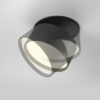 Встраиваемый светильник 8,5*8,5*6,6 см, LED, 12W, 3000К, Maytoni Technical ONDA DL024-12W3K-B черный, вр 8,2 см