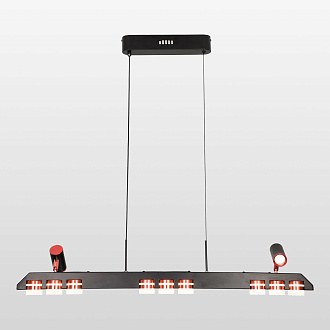 Линейно-подвесной светильник 90*6*40/140 см, 11*LED*3W Lussole Gilbert LSP-7173 черный