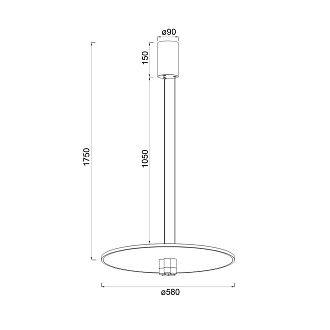 Подвесной светильник 58*175 см, *LED*42W, 3000K, Mantra Nomada MAN8982, черный