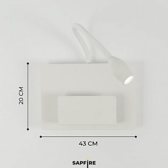 Светильник настенный SAPFIR SPF-4763 БЕЛЫЙ D140*200/H60/1/LED/3W + USB SONIA 23-12