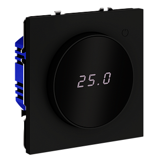 Терморегулятор электронный Voltum S70 с индикацией и датчиком, для теплого пола, черный матовый пластик/стекло Soft touch VLS070108