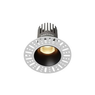 Встраиваемый светильник 9*8 см, вр 6 см, *LED*9W, 2700K, Maytoni Dip DL124-10W-2.7K-TRS-B, Черный