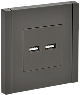 Розетка USB A+A 3,1А FP349 серый IEK FORTE&PIANO, FP-U21-D31-K03