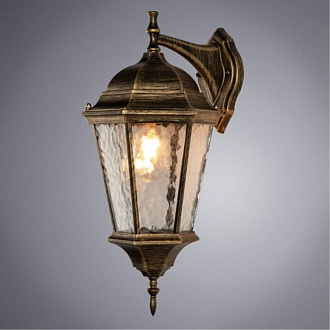 Уличный настенный светильник Arte Lamp Genova A1204AL-1BN, черный с золотом