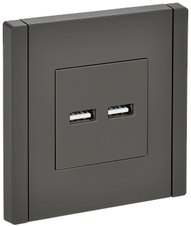 Розетка USB A+A 3,1А FP349 серый IEK FORTE&PIANO, FP-U21-D31-K03