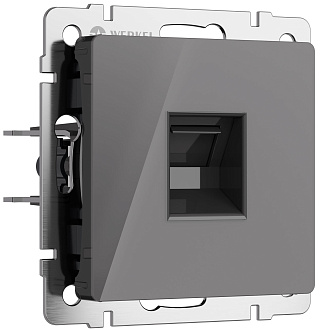 W1181044 Розетка Ethernet RJ-45, графит акрил Werkel, 4690389197543