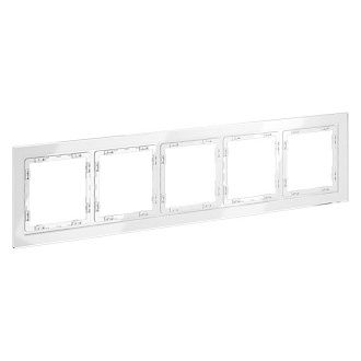 Рамка стеклянная Voltum S70 на 5 постов, белый, стекло Стекло/пластик  VLS110501