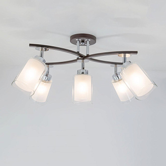 Люстра потолочная Citilux Фортуна CL156152 Венге\Хром 47*36*35