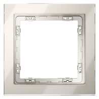 Рамка стеклянная Voltum S70 на 1 пост, кашемир, стекло Стекло/пластик  VLS110103