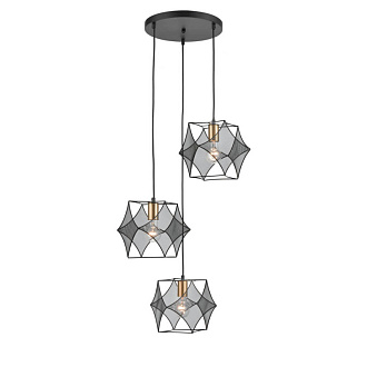 Подвесной светильник  38*145 см, 3*E27 черный, золото Vele Luce Spark VL6352P03
