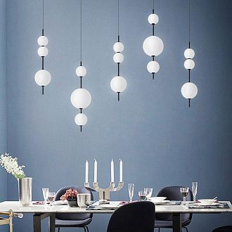 Подвесной светильник White beads Pendant D50 50*50*170 см, 3*LED*10W, 3000K, ImperiumLoft 40.2133-0, Чёрный