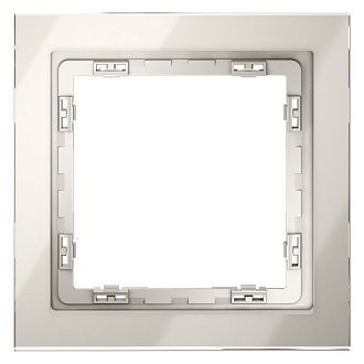 Рамка стеклянная Voltum S70 на 1 пост, кашемир, стекло Стекло/пластик  VLS110103