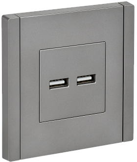 Розетка USB A+A 3,1А FP549 стальной IEK FORTE&PIANO, FP-U21-D31-K46