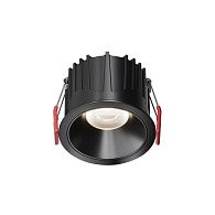 Встраиваемый светильник 6,3 см, LED*15W, 4000K, Maytoni Alfa LED 60° DL043-01-15W4K-RD-B-1, Черный, вр 7,5 см